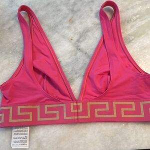 Versace Grecca Pink and Gold Swim SUIT with Greek Key Design